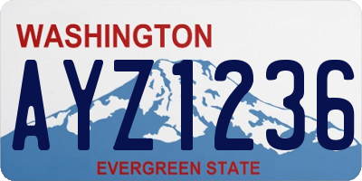 WA license plate AYZ1236