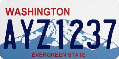 WA license plate AYZ1237