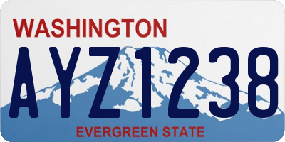 WA license plate AYZ1238