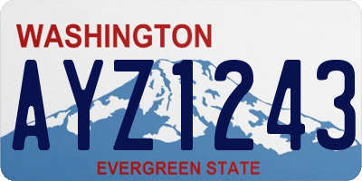 WA license plate AYZ1243