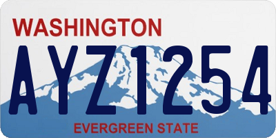 WA license plate AYZ1254