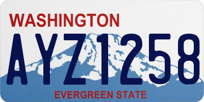 WA license plate AYZ1258