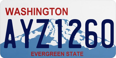 WA license plate AYZ1260