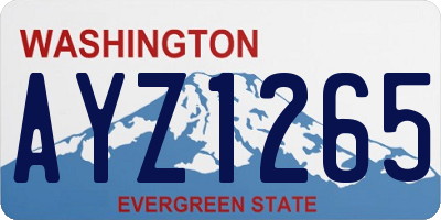 WA license plate AYZ1265