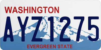 WA license plate AYZ1275