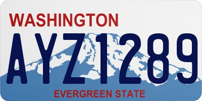 WA license plate AYZ1289