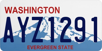 WA license plate AYZ1291