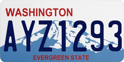 WA license plate AYZ1293