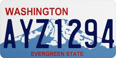 WA license plate AYZ1294