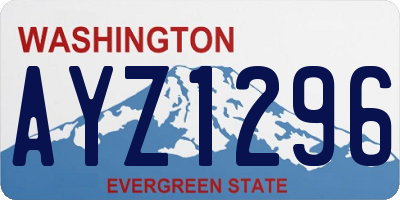 WA license plate AYZ1296