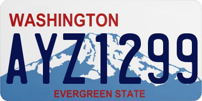 WA license plate AYZ1299