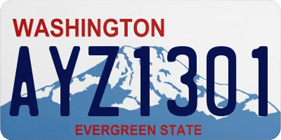 WA license plate AYZ1301