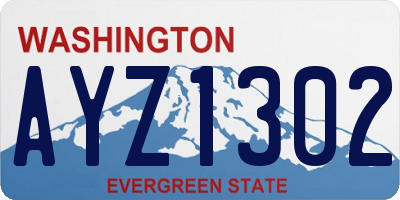 WA license plate AYZ1302