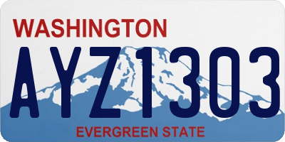 WA license plate AYZ1303