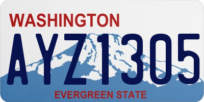 WA license plate AYZ1305