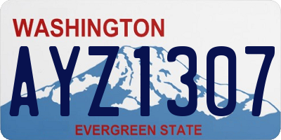 WA license plate AYZ1307