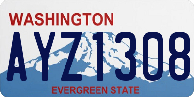 WA license plate AYZ1308