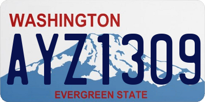 WA license plate AYZ1309