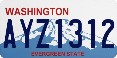 WA license plate AYZ1312