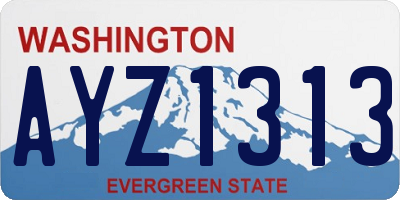 WA license plate AYZ1313