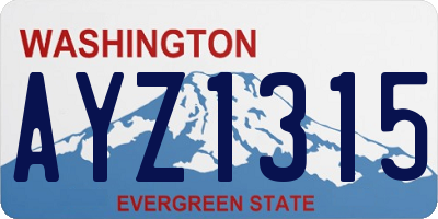 WA license plate AYZ1315