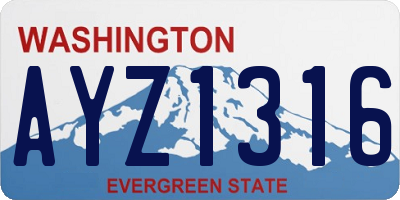 WA license plate AYZ1316