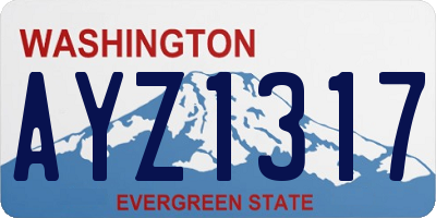 WA license plate AYZ1317