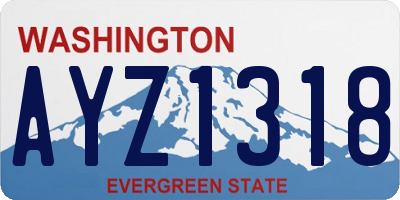 WA license plate AYZ1318