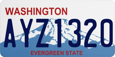 WA license plate AYZ1320