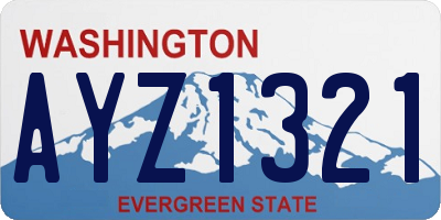 WA license plate AYZ1321