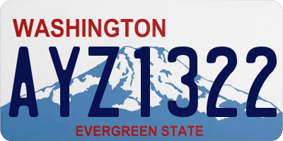 WA license plate AYZ1322