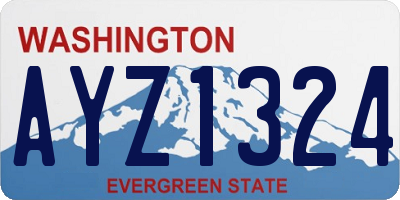 WA license plate AYZ1324