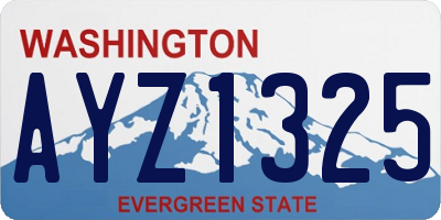 WA license plate AYZ1325