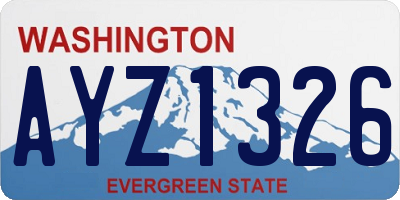 WA license plate AYZ1326