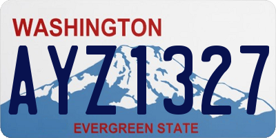 WA license plate AYZ1327