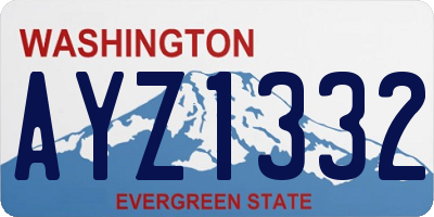 WA license plate AYZ1332