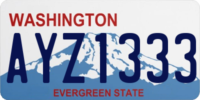 WA license plate AYZ1333