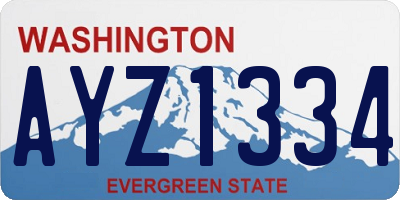 WA license plate AYZ1334