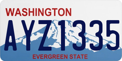 WA license plate AYZ1335