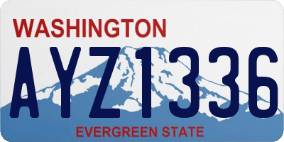 WA license plate AYZ1336