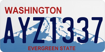 WA license plate AYZ1337