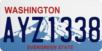 WA license plate AYZ1338