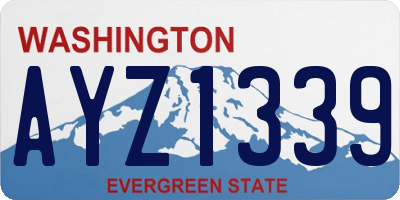 WA license plate AYZ1339