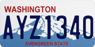 WA license plate AYZ1340