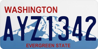 WA license plate AYZ1342