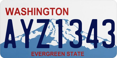 WA license plate AYZ1343