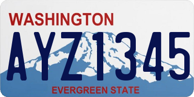 WA license plate AYZ1345