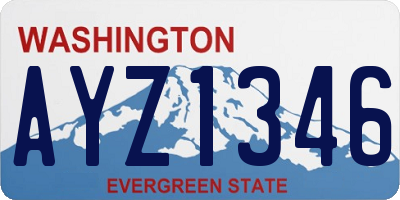 WA license plate AYZ1346