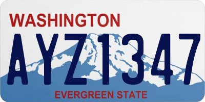 WA license plate AYZ1347