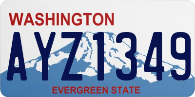 WA license plate AYZ1349